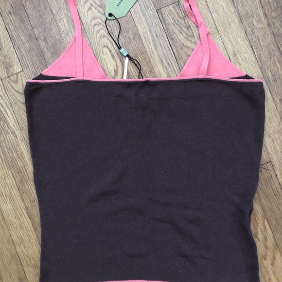 NWT MAX STUDIO Brown W/Straps Knit Top V-neck S - Picture 3 of 6